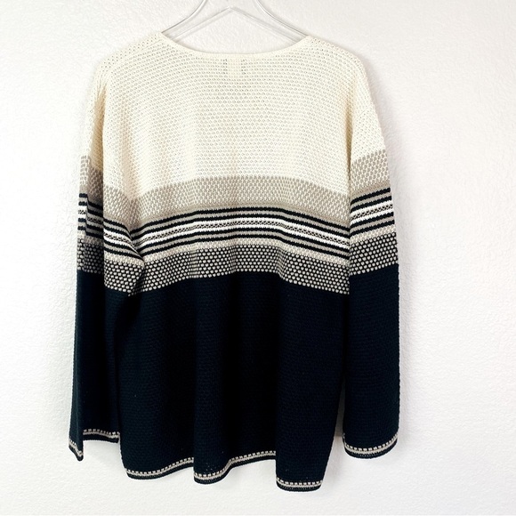 Reba Rose Cream/Black Striped Sweater Size 26/28 - Picture 3 of 6